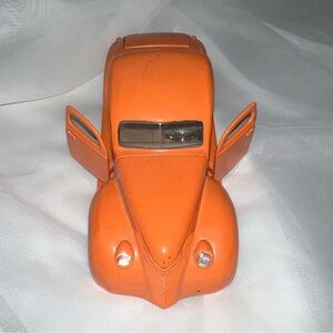 Vintage 1940s Hot Rod Orange Ford Diecast Chevy 1:24 Scale Model Car